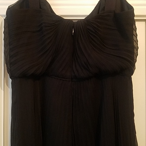 Vintage Jill by Jill Stuart Black Plissé Midi Dress 2 - Picture 5 of 8